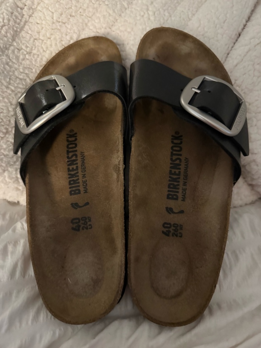 Birkenstock Black Single-Buckle Slide Sandals- Madrid